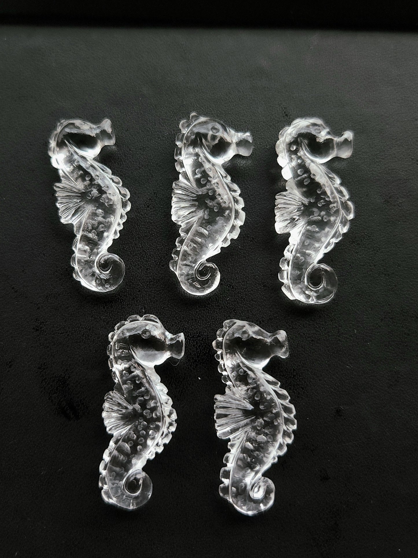 Natural Crystal Quartz Carved Sea Horse Gemstone | Fish Carvings
