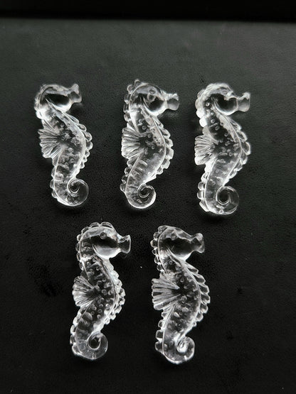 Natural Crystal Quartz Carved Sea Horse Gemstone | Fish Carvings