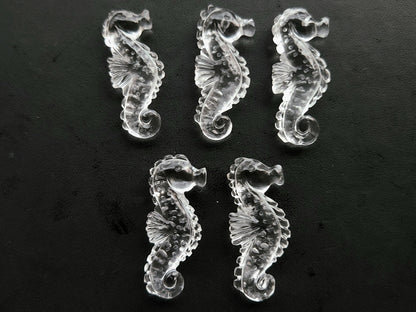 Natural Crystal Quartz Carved Sea Horse Gemstone | Fish Carvings