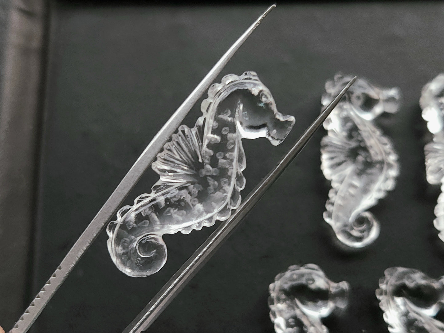 Natural Crystal Quartz Carved Sea Horse Gemstone | Fish Carvings