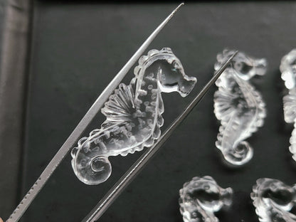 Natural Crystal Quartz Carved Sea Horse Gemstone | Fish Carvings