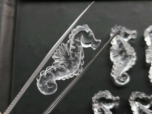 Natural Crystal Quartz Carved Sea Horse Gemstone | Fish Carvings