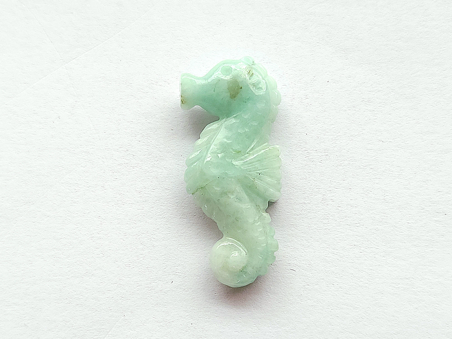Natural Emerald Carved Sea Horse Gemstone | Fish Carvings