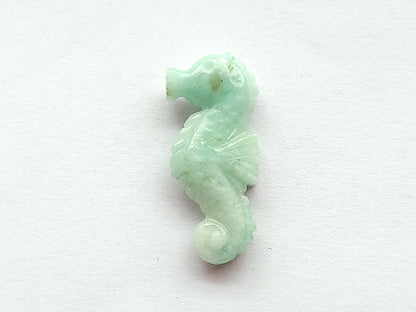 Natural Emerald Carved Sea Horse Gemstone | Fish Carvings