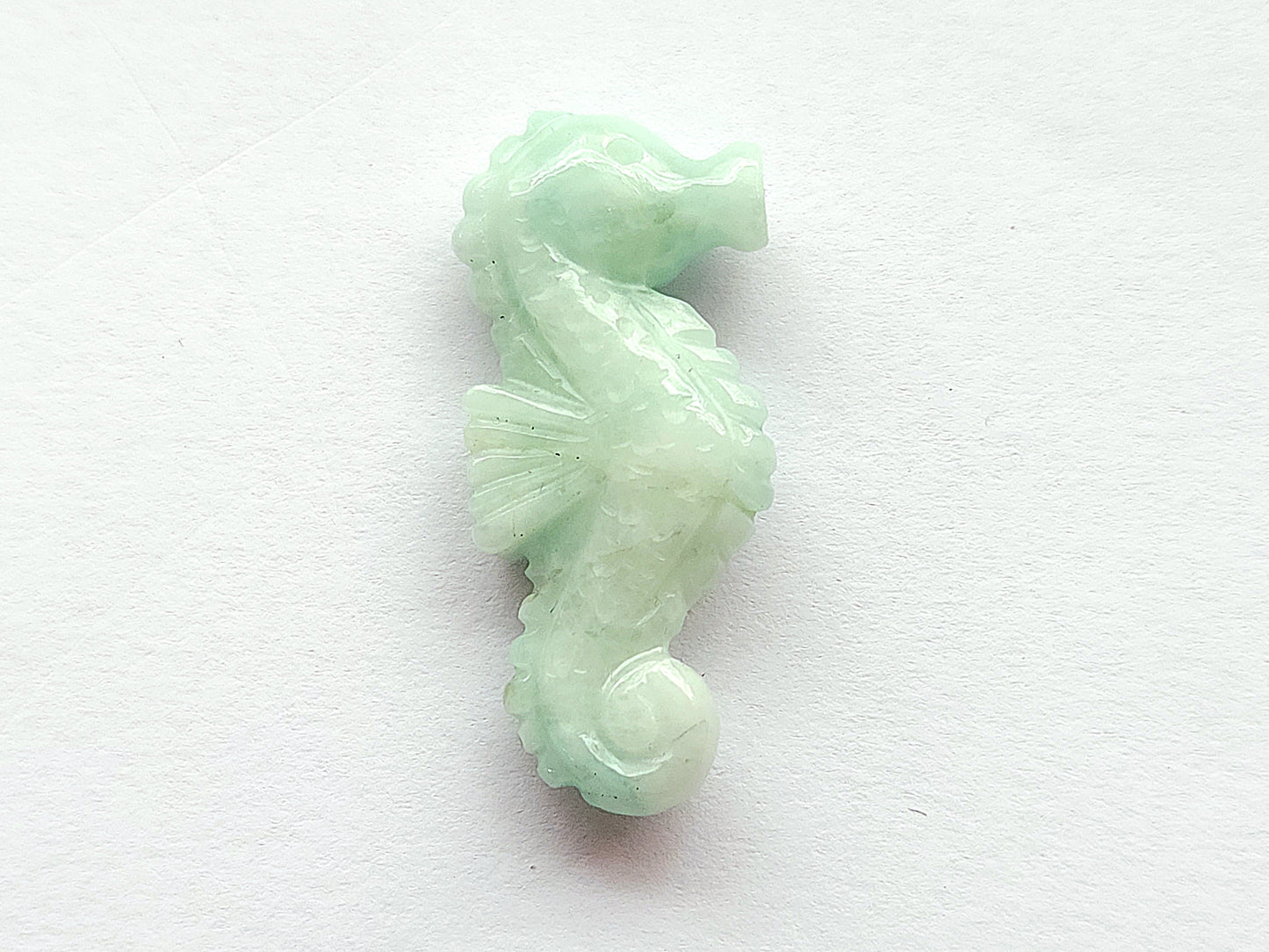 Natural Emerald Carved Sea Horse Gemstone | Fish Carvings