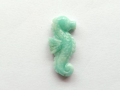 Natural Emerald Carved Sea Horse Gemstone | Fish Carvings
