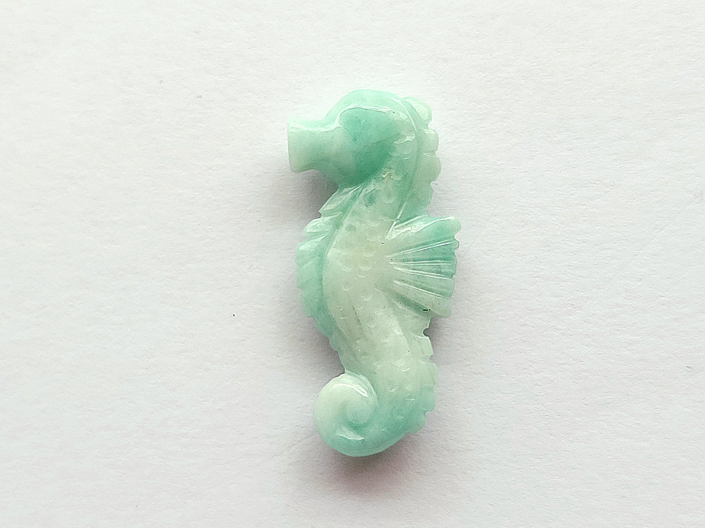 Natural Emerald Carved Sea Horse Gemstone | Fish Carvings