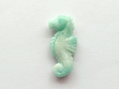 Natural Emerald Carved Sea Horse Gemstone | Fish Carvings
