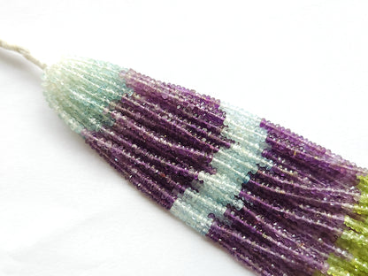 Natural Mix Semi Precious Faceted Rondelle Beads | Multi Gemstone Rondelle Beads