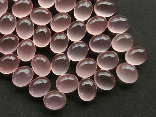 AAA Natural Rose Quartz Oval Shape Cabochon Pair 8.5x10.5MM