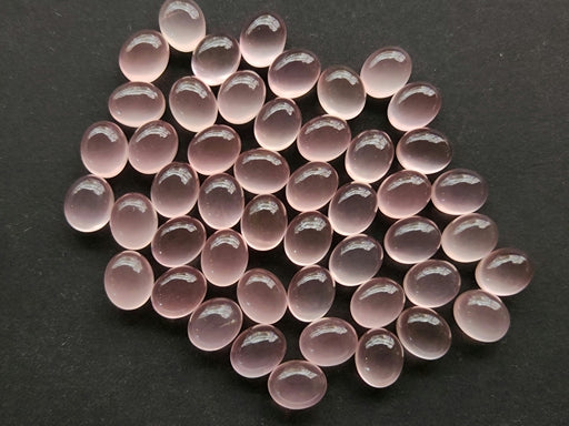 AAA Natural Rose Quartz Oval Shape Cabochon Pair 8.5x10.5MM