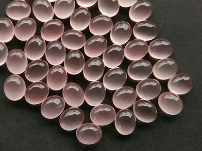 AAA Natural Rose Quartz Oval Shape Cabochon Pair 8.5x10.5MM