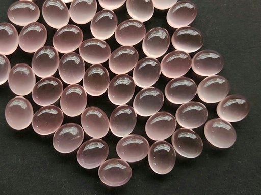 AAA Natural Rose Quartz Oval Shape Cabochon Pair 8.5x10.5MM