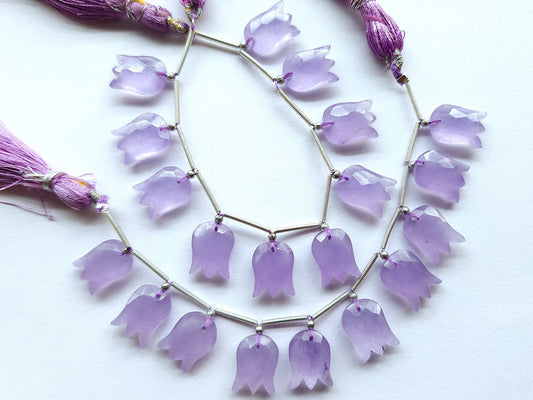 Purple Quartzite Tulip Hammered Faceted Cut Beads | Flower Briolette Beads
