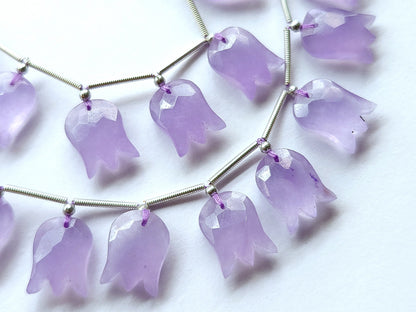 Purple Quartzite Tulip Hammered Faceted Cut Beads | Flower Briolette Beads