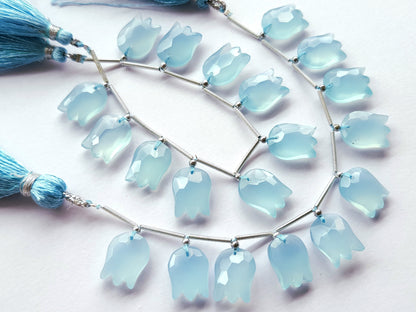 Blue Quartzite Tulip Hammered Faceted Cut Beads | Flower Briolette Beads