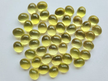 AAA Natural Lemon Quartz Oval Shape Cabochon Pair 8.5x10.5MM