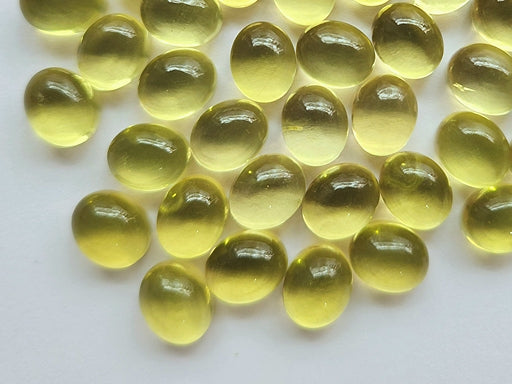AAA Natural Lemon Quartz Oval Shape Cabochon Pair 8.5x10.5MM