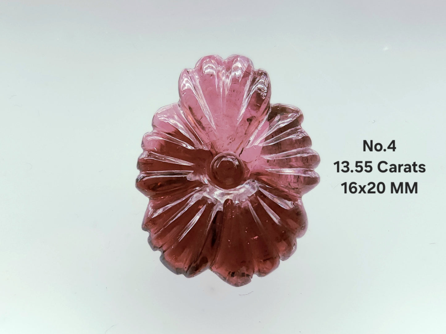 Natural Pink Tourmaline Flower Carvings For Pendants, Charms & Jewelry Making