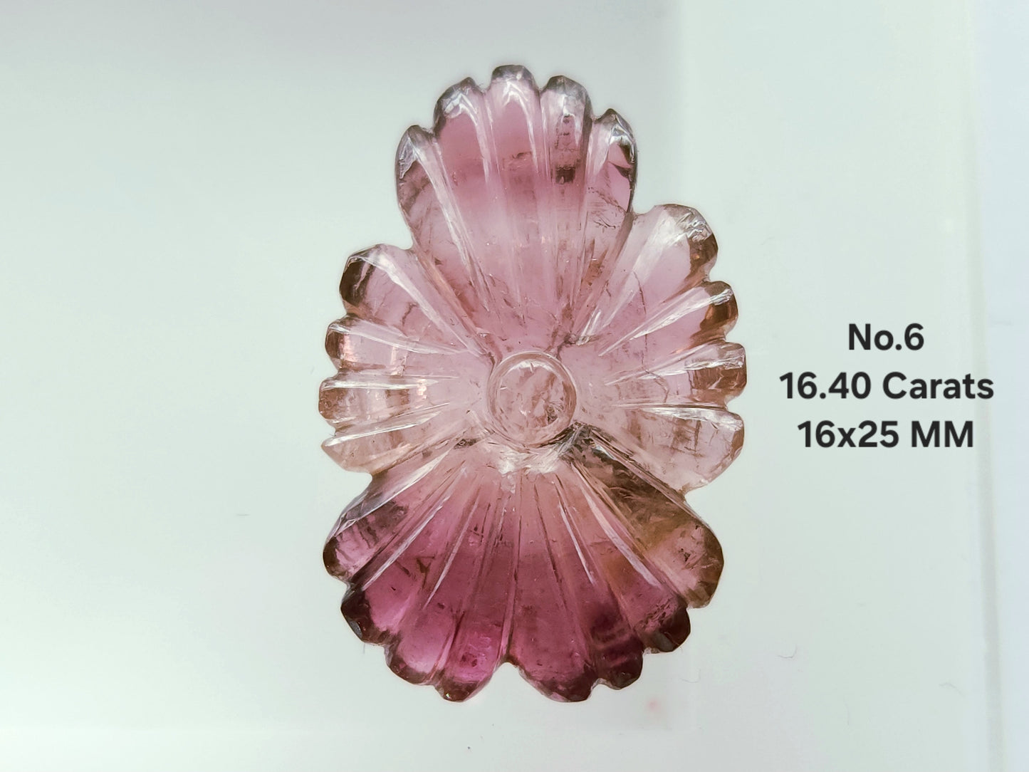 Natural Pink Tourmaline Flower Carvings For Pendants, Charms & Jewelry Making