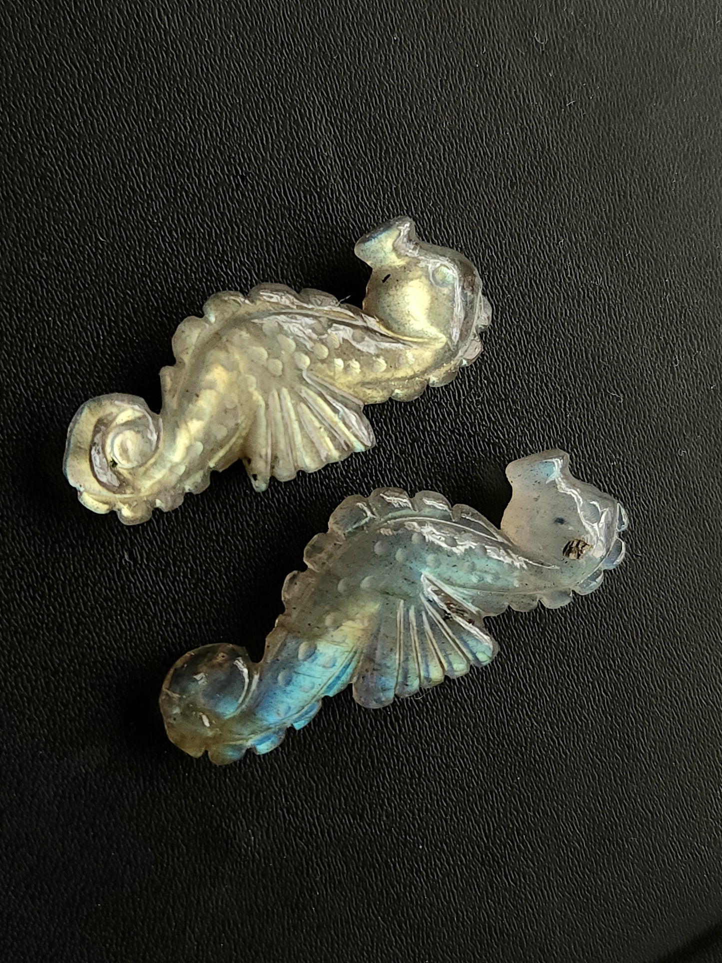 Natural Labradorite Carved Sea Horse Gemstone