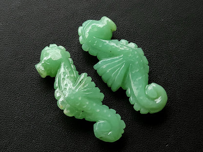 Natural Chrysoprase Carved Sea Horse Gemstone | Carved Fishes