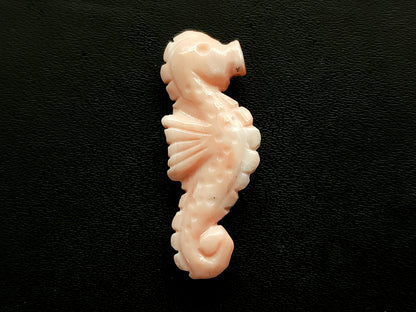 Genuine Coral Sea Horse Carvings | Natural Pink Japanese Coral Gemstone