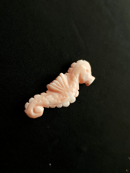 Genuine Coral Sea Horse Carvings | Natural Pink Japanese Coral Gemstone