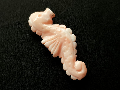 Genuine Coral Sea Horse Carvings | Natural Pink Japanese Coral Gemstone
