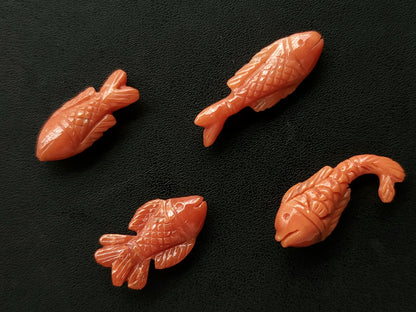 Natural Italian Coral Fish Carvings | Carved Fishes