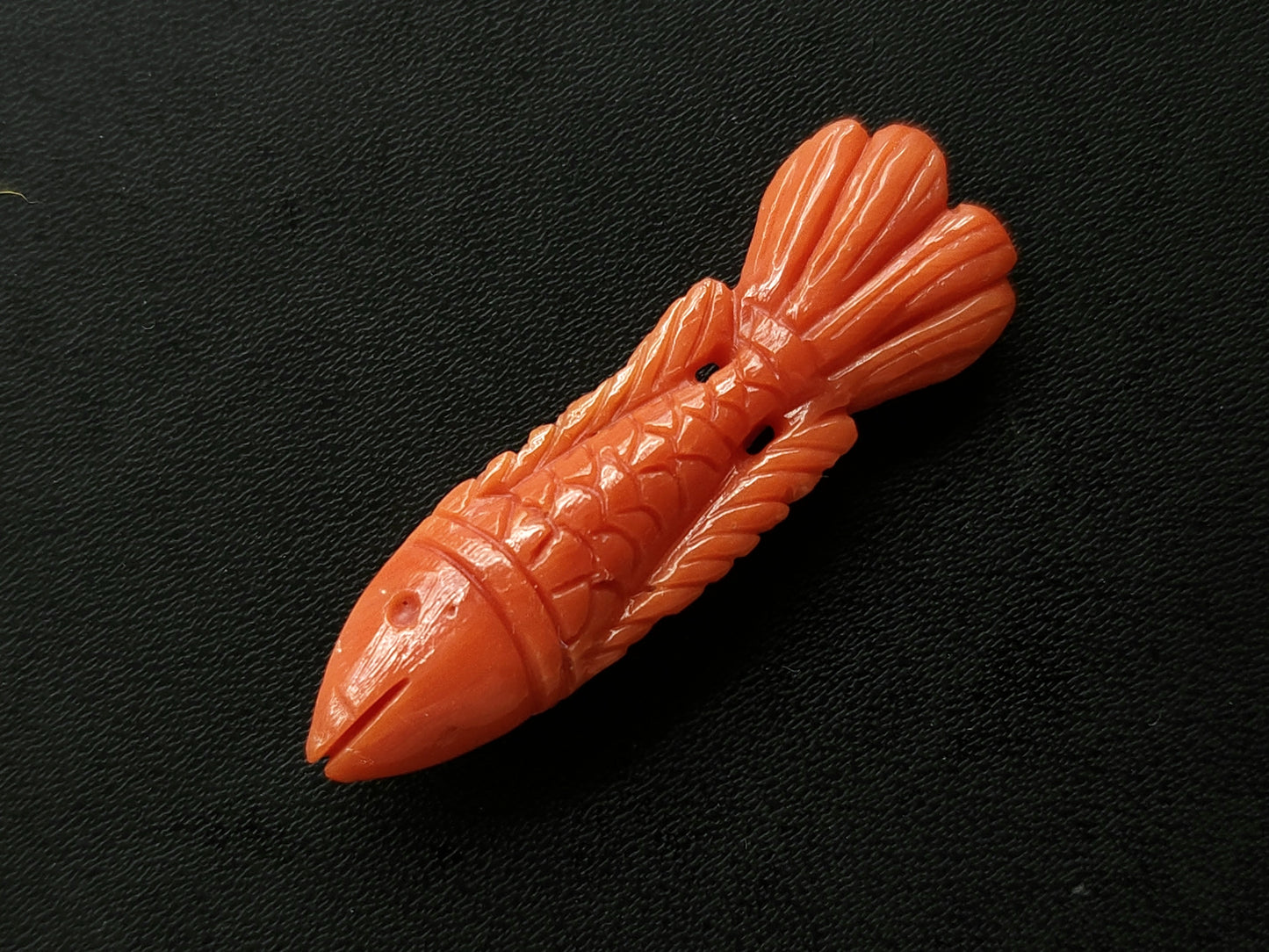 Natural Italian Coral Fish Carvings | Red Coral Gemstone Carvings