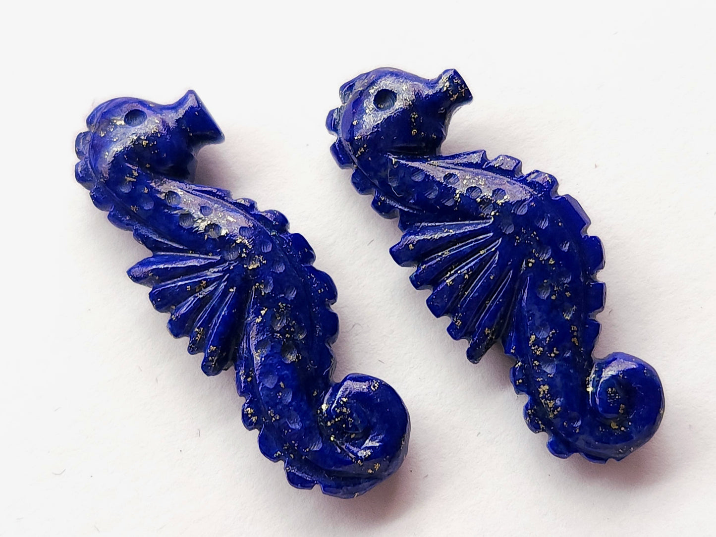 Natural Lapis Lazuli Carved Sea Horse Gemstone | Fish Carvings