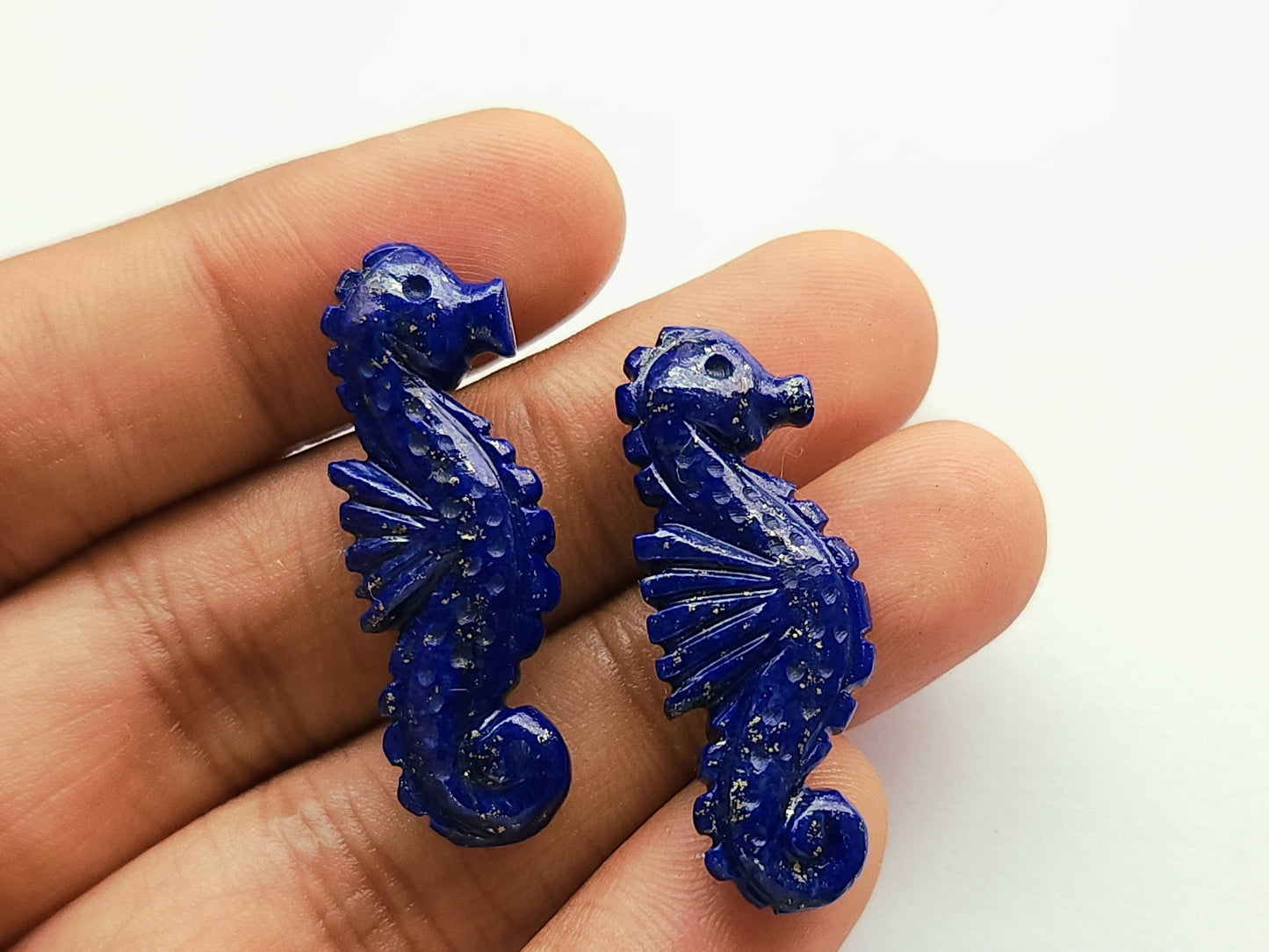 Natural Lapis Lazuli Carved Sea Horse Gemstone | Fish Carvings