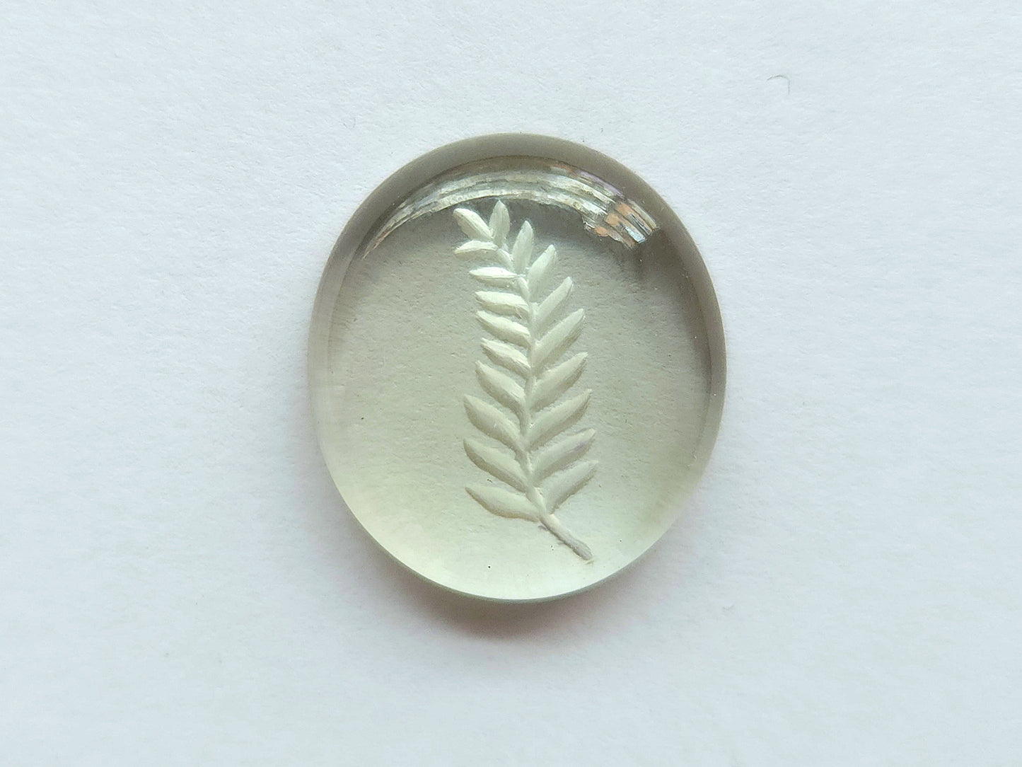 Natural Green Amethyst Reverse Intaglio | Natural Green Amethyst Reverse Intaglio