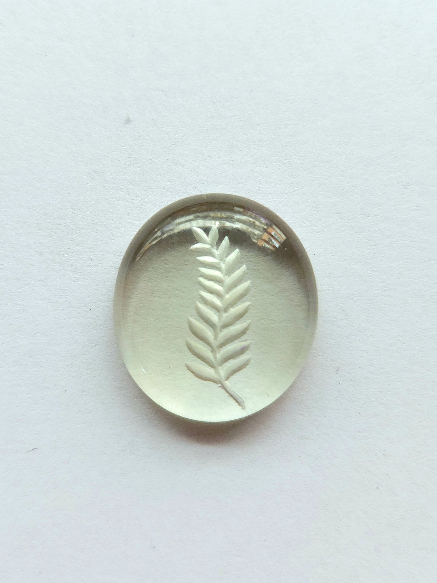 Natural Green Amethyst Reverse Intaglio | Natural Green Amethyst Reverse Intaglio