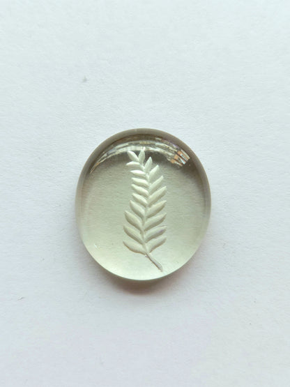 Natural Green Amethyst Reverse Intaglio | Natural Green Amethyst Reverse Intaglio