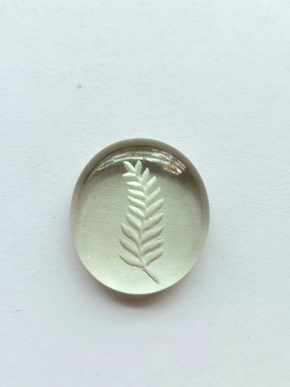 Natural Green Amethyst Reverse Intaglio | Natural Green Amethyst Reverse Intaglio