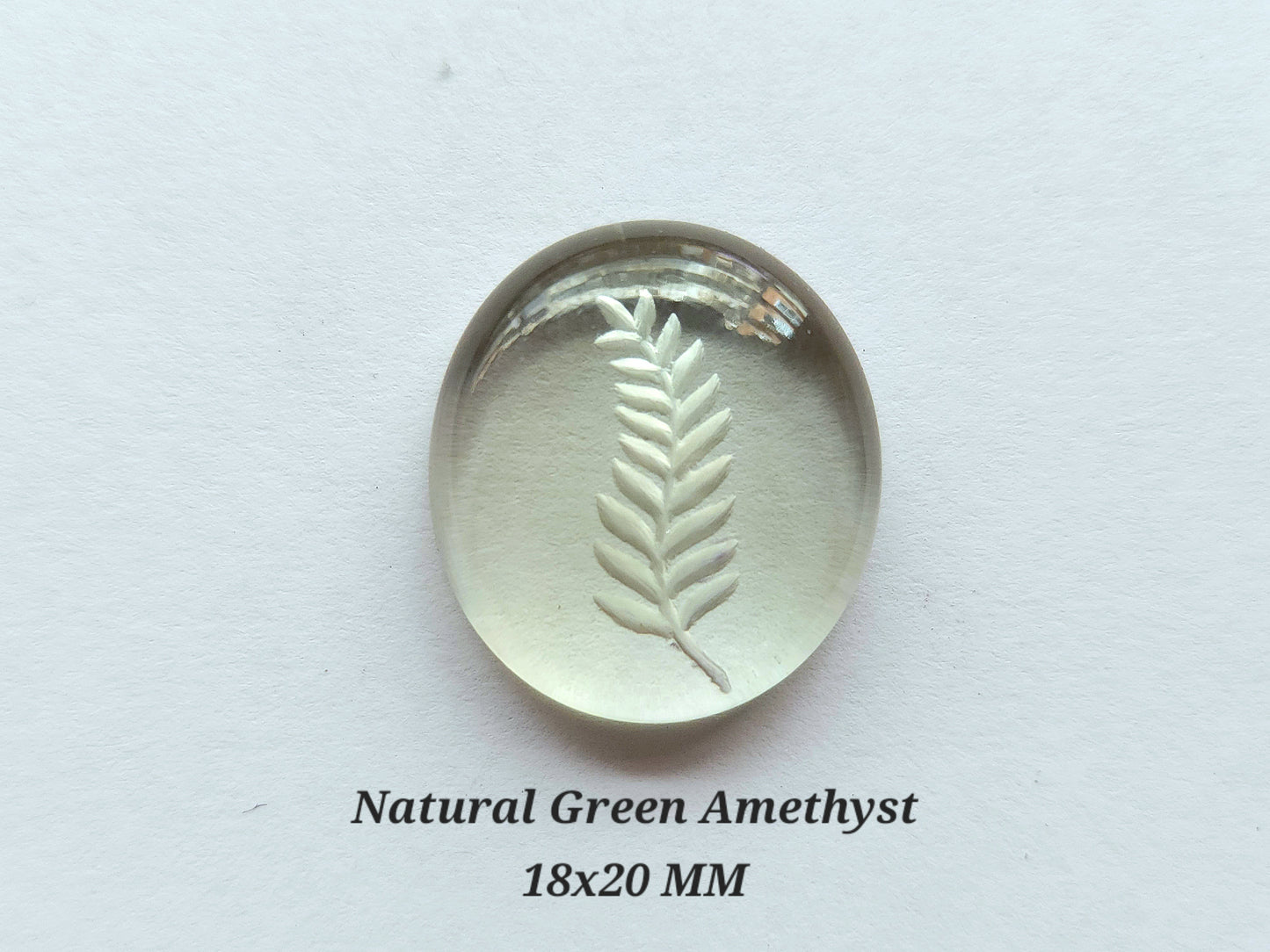 Natural Green Amethyst Reverse Intaglio | Amethyst Gemstone Reverse Carving | Hand Engraved |Gemstone For Pendants, Charms & Jewelry Making