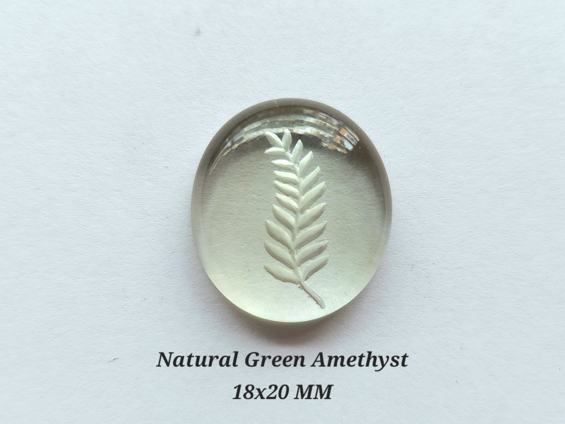 Natural Green Amethyst Reverse Intaglio | Amethyst Gemstone Reverse Carving | Hand Engraved |Gemstone For Pendants, Charms & Jewelry Making