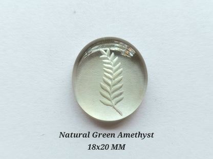 Natural Green Amethyst Reverse Intaglio | Amethyst Gemstone Reverse Carving | Hand Engraved |Gemstone For Pendants, Charms & Jewelry Making