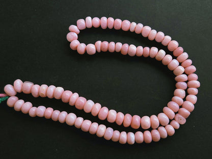 Natural Pink Opal Smooth Rondelle Beads