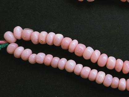 Natural Pink Opal Smooth Rondelle Beads