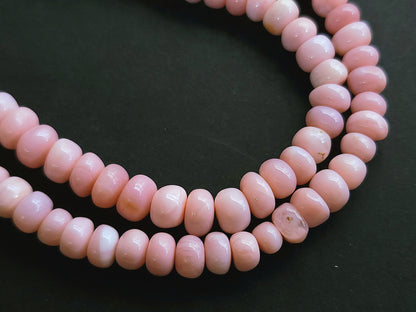 Natural Pink Opal Smooth Rondelle Beads
