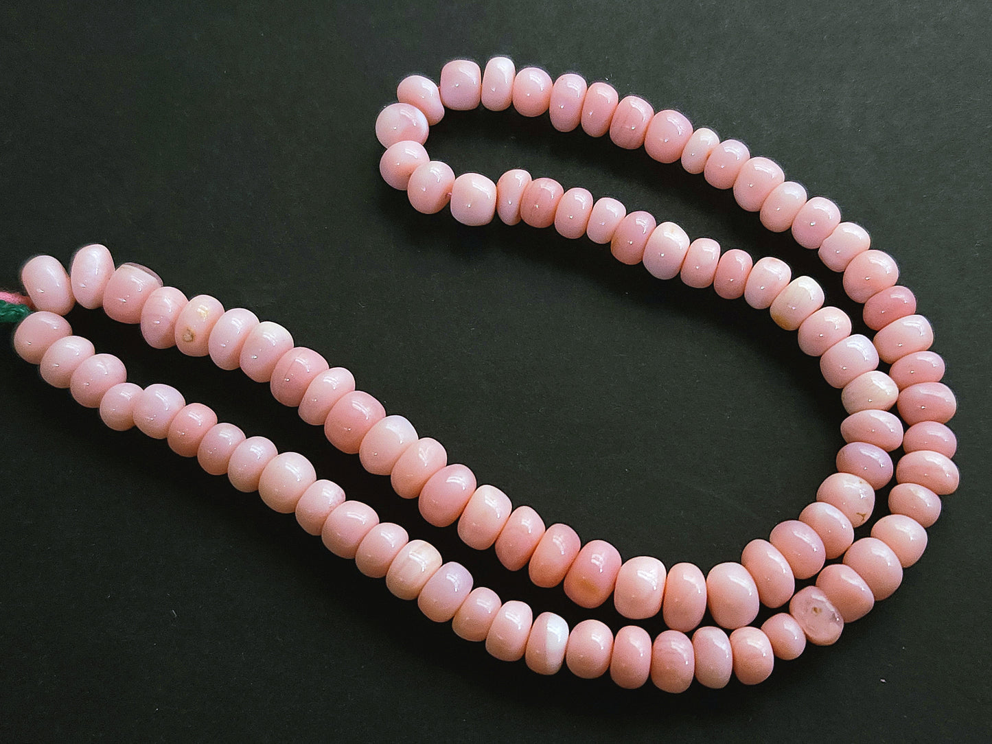 Natural Pink Opal Smooth Rondelle Beads
