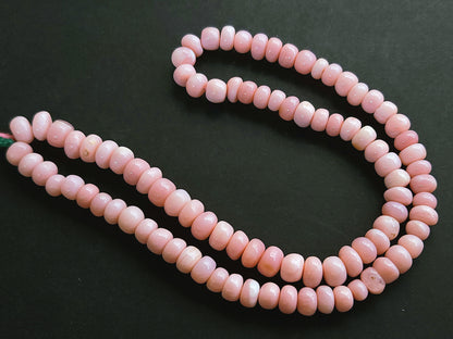 Natural Pink Opal Smooth Rondelle Beads