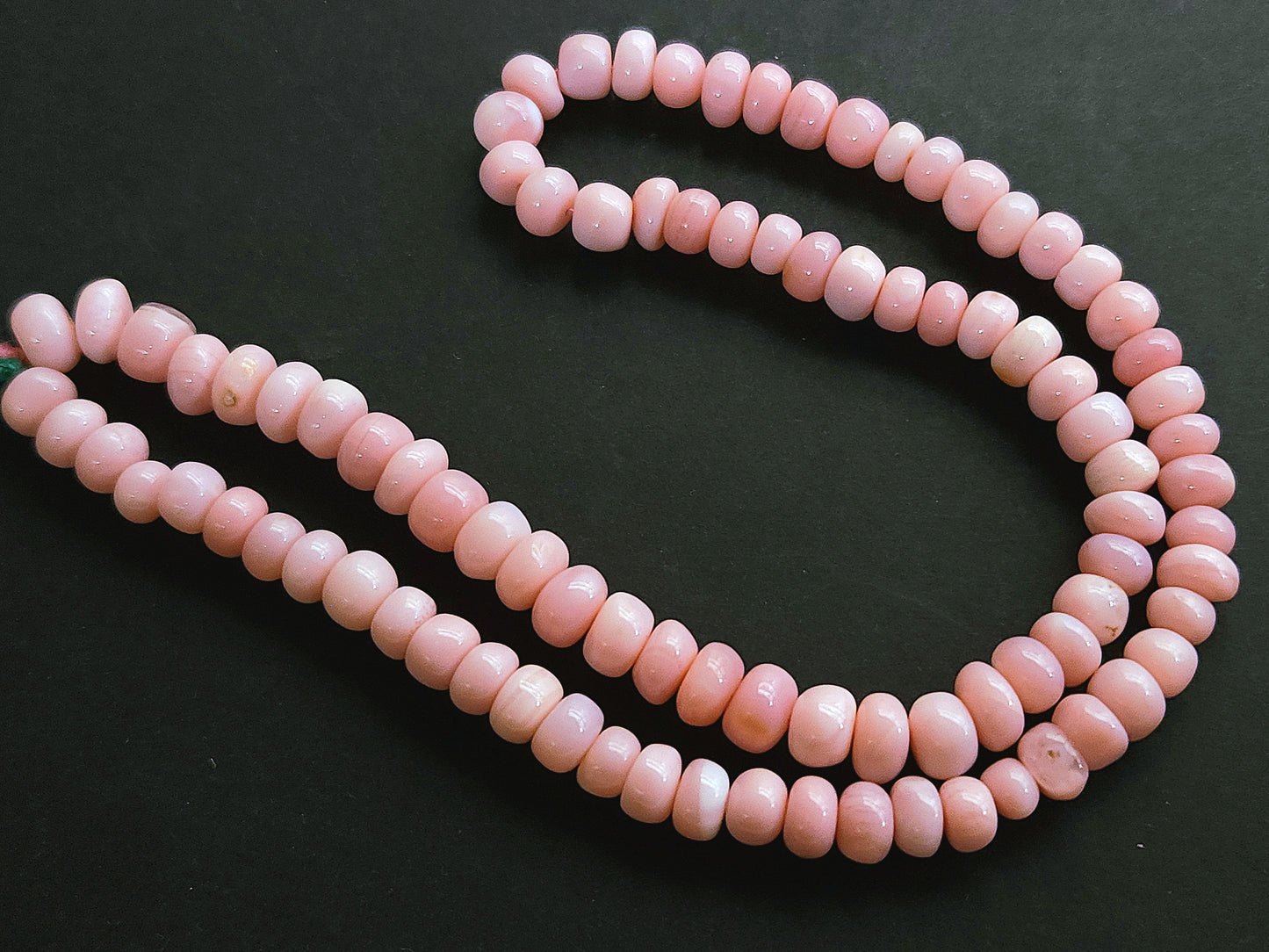 Natural Pink Opal Smooth Rondelle Beads