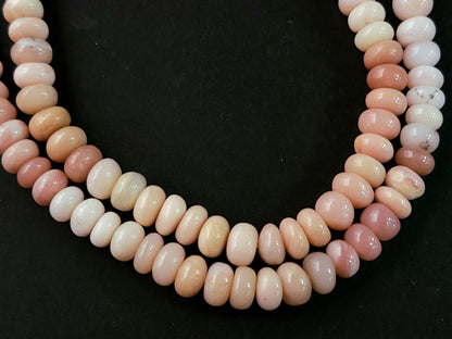 Natural Pink Opal Smooth Rondelle Beads