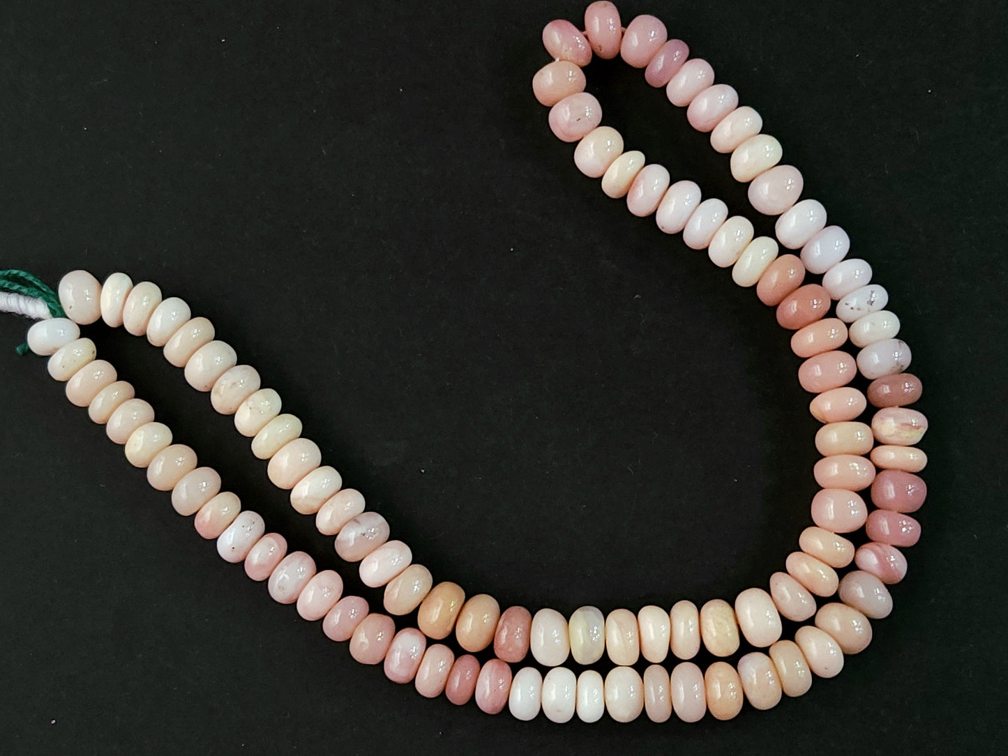 Natural Pink Opal Smooth Rondelle Beads