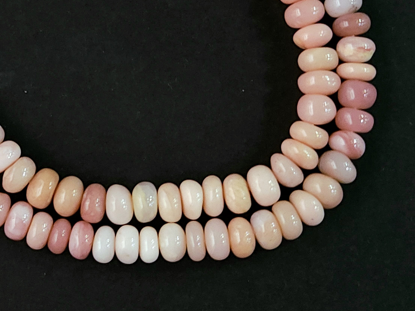 Natural Pink Opal Smooth Rondelle Beads