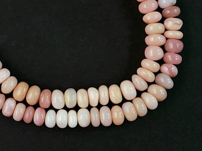 Natural Pink Opal Smooth Rondelle Beads